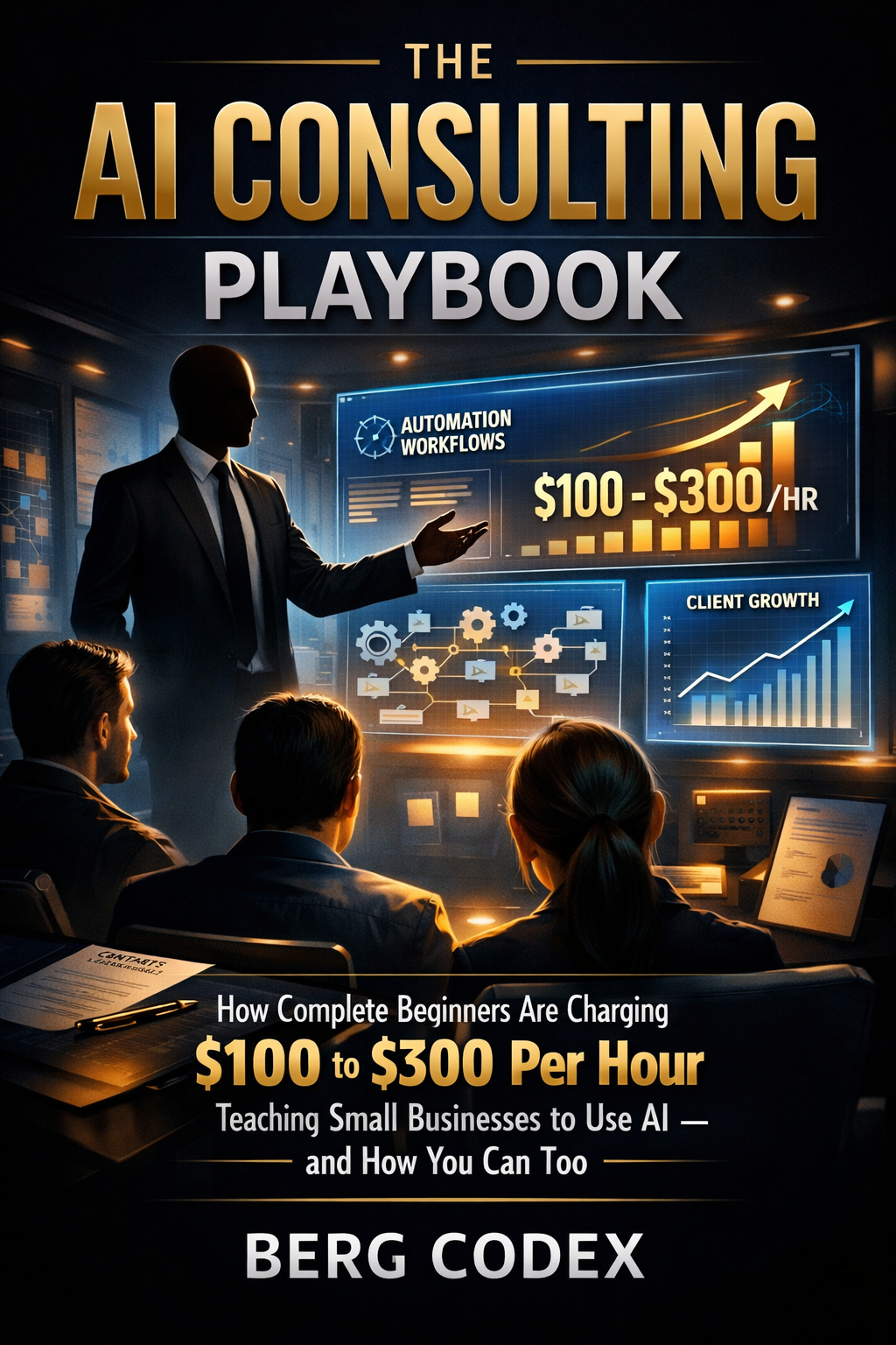 The AI Consulting Playbook — How Complete Beginners Are Charging $100 to $300 Per Hour Teaching Small Businesses to Use AI | 98 Pages | By Berg Codex