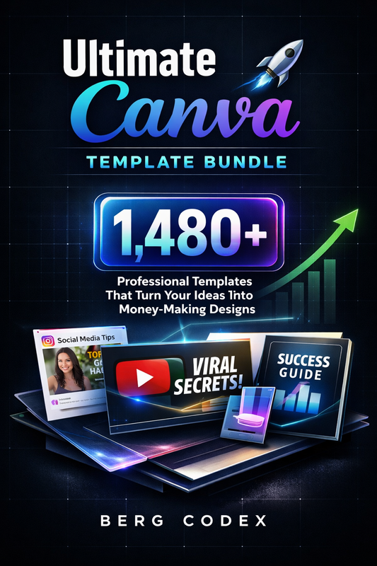 Ultimate Canva Template Bundle: 1,480+ Professional Templates That Turn Your Ideas Into Money-Making Designs