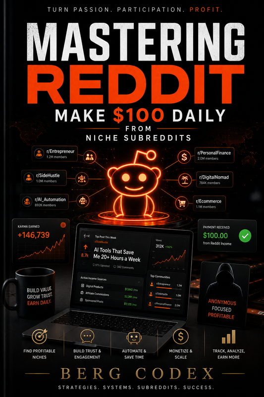 Mastering Reddit: Make $100 Daily from Niche Subreddits (Digital PDF Guide)