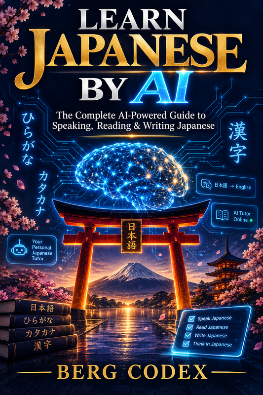 Learn Japanese by AI: The Complete AI-Powered Guide to Speaking, Reading & Writing Japanese From Zero to Conversational — Hiragana, Katakana, Kanji, Grammar, Speaking & JLPT Prep, All Powered by Your Own Personal AI Tutor