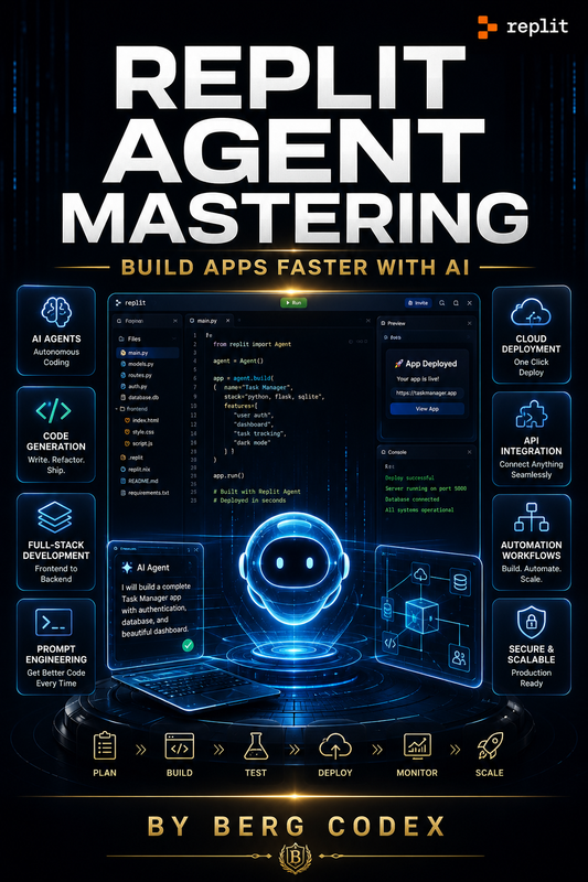 Replit Agent Mastering: Build Apps Faster with AI — The Complete Beginner-to-Advanced Guide to Prompt Engineering, Databases, Deployment & Making Money with AI-Assisted Development