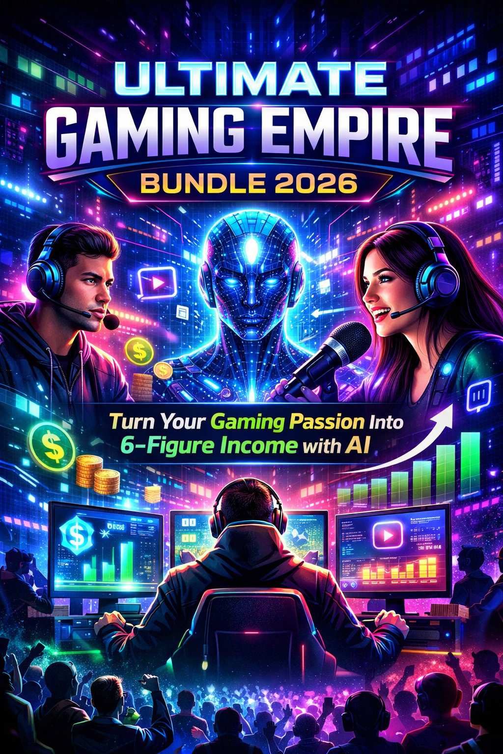 Ultimate Gaming Empire Bundle 2026: Turn Your Gaming Passion Into 6-Figure Income with AI | Complete System for Gamers, Streamers & Esports Professionals