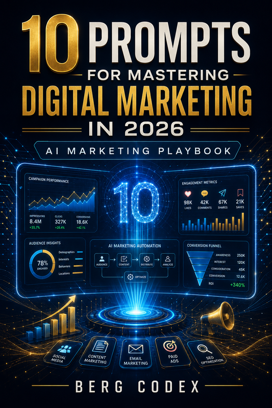 10 Prompts for Mastering Digital Marketing in 2026 — AI Marketing Playbook | Berg Codex