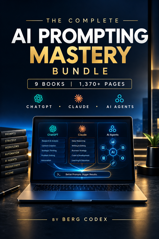 The Complete AI Prompting Mastery Bundle: 9 Books | 1,370+ Pages | ChatGPT, Claude & AI Agents